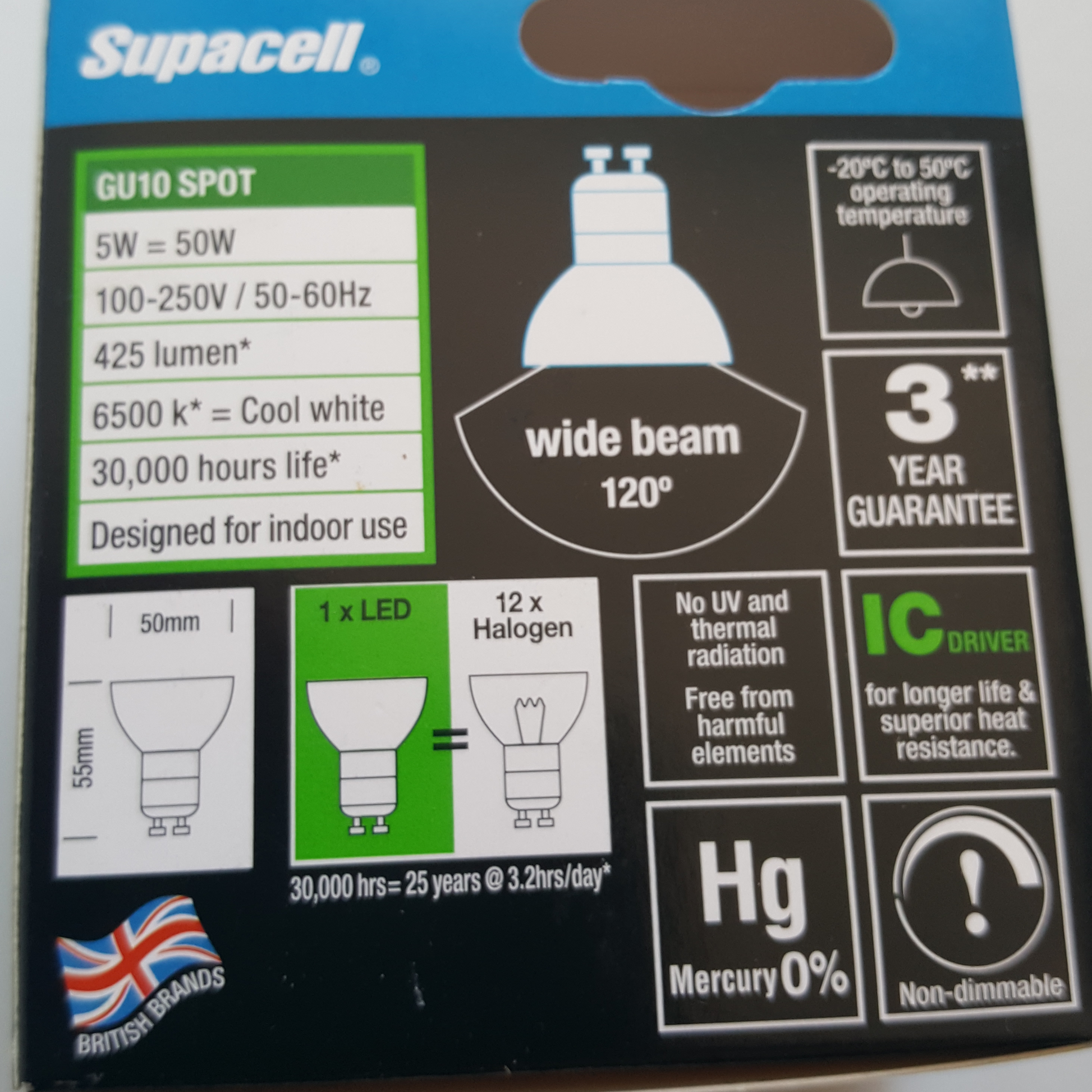 Supacell led hot sale gu10