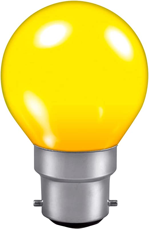 Crompton Lamps 25W Golfball B22 / BC  Dimmable Harlequin Yellow
