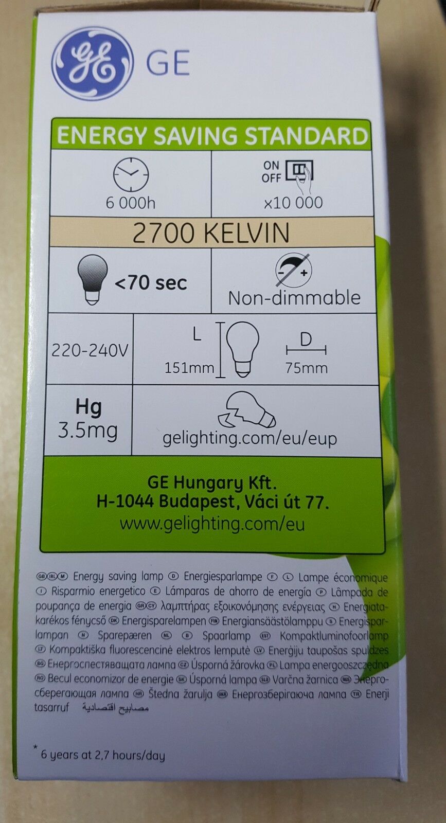 GE Energy Saving Bulbs BC (B22) or ES / E27 20W = 86W = 1160 Lumens - Beachcomber Lighting